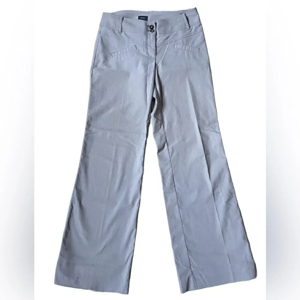 Mexx Cream Colored Wide Leg Khaki/Nylon Pants (Size: 28)